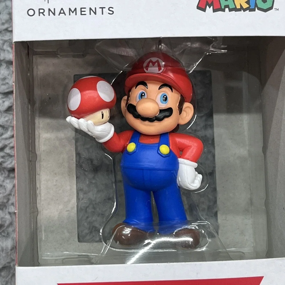 Super Mario Nintendo Christmas Ornament w/ Super Mushroom Hallmark Ornament NEW